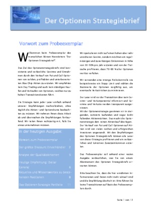 Börsenbrief Optionen Strategiebrief